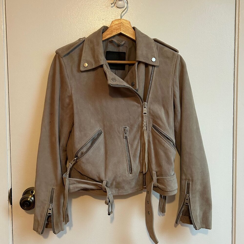 Allsaints Suede Leather Jacket (size 4, small)